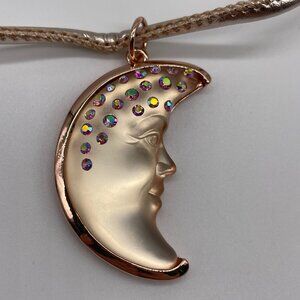 Retired Kirks Folly Goddess Moon Shadow Cord Necklace Rosetone (rose-gold)